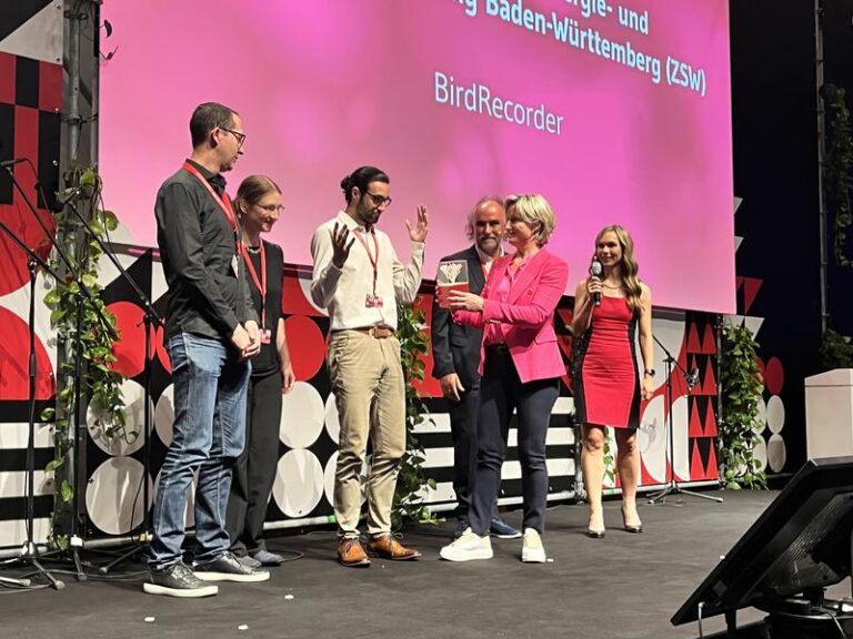 Preisverleihung KI-Champion BW 2023 an das BirdRecorder-Team